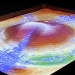 Una clase de geografía, única, en una caja de arena