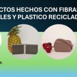 Fibras de residuos de frutas y plástico reciclado mezclados..para hacer prendas de vestir