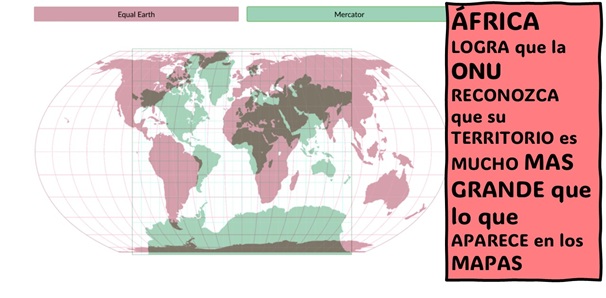 Aunque África es más grande India, Rusia y Estados Unidos, en los mapas aparece mucho más pequeña. (E-duque.net)